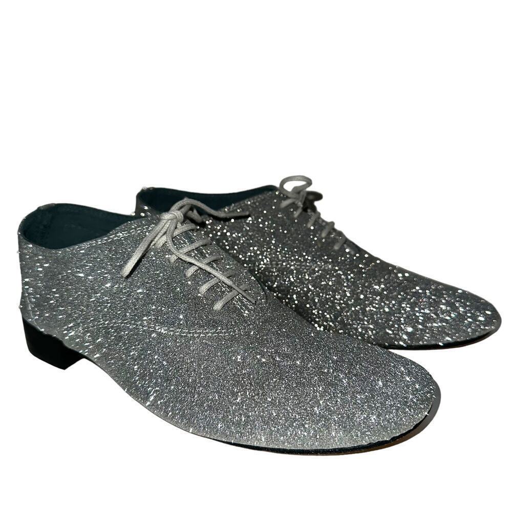 NWOT Repetto Paris Silver Glitter Zizi Oxford Dance Shoe Woman's 5